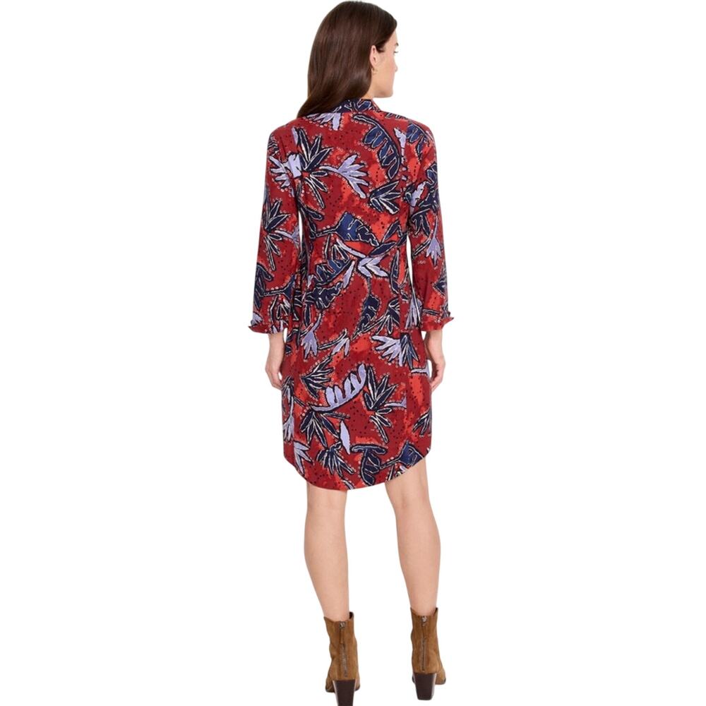 NIC+ZOE $188 AUTUMN LEAVES LIVE IN Floral Casual DRESS Size L - Picture 3 of 6